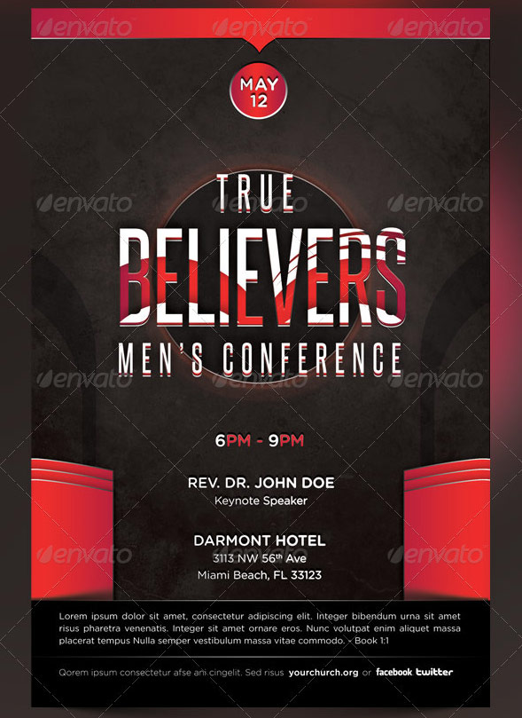 True Believers Mens Conference Church Flyer and CD Template
