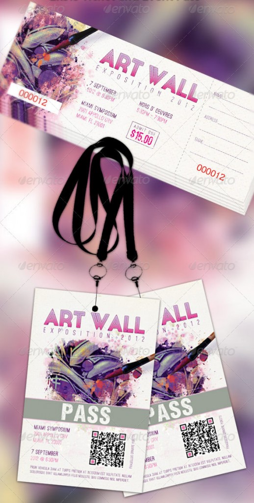 Art Expo Ticket Plus Event Pass Photoshop Template