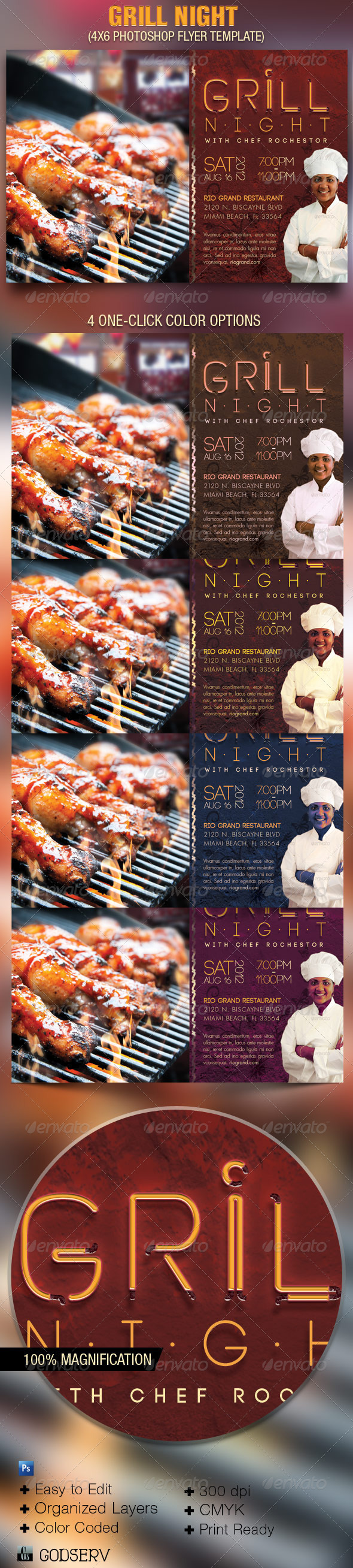 Grill Night Flyer Template