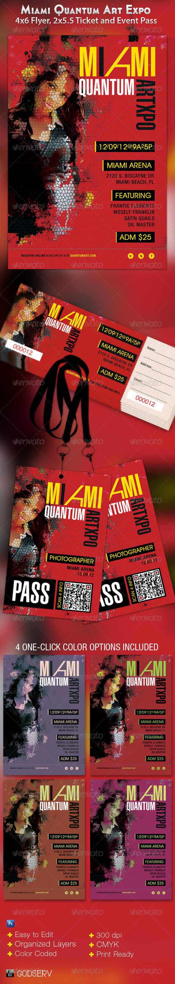 Miami Art Expo Flyer, Ticket and Event Pass