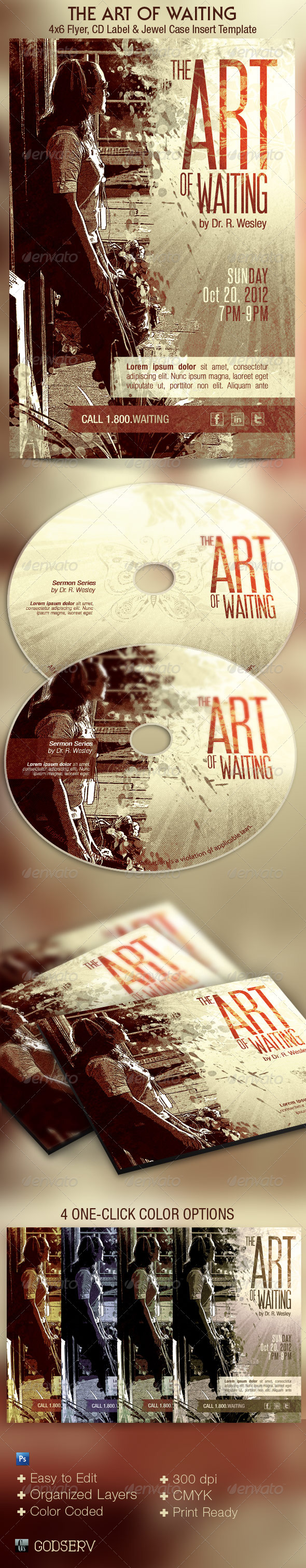 The Art of Waiting Retro Flyer and CD Template