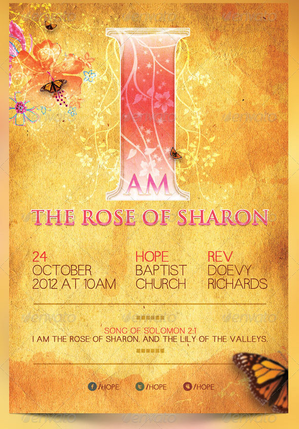 I Am The Rose of Sharon Church Flyer Template