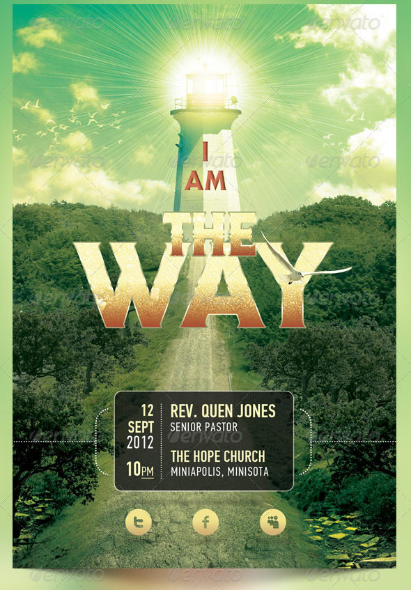 I Am The Way Church Flyer and CD Template