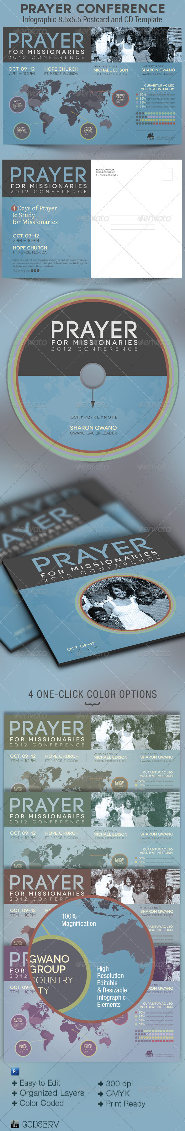 Prayer Conference Church Flyer and CD Template