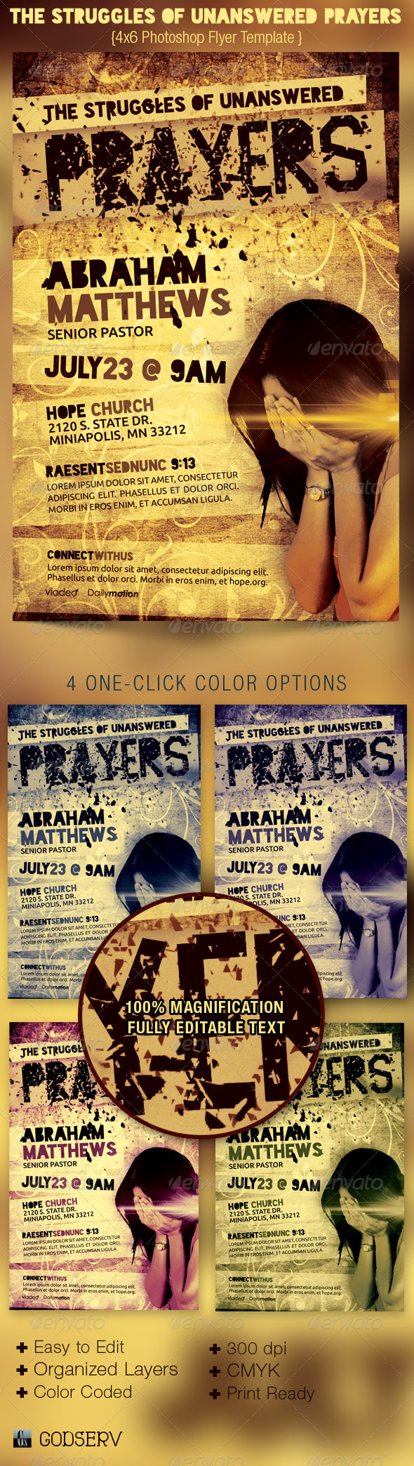 The Struggles of Unanswered Prayers Flyer Template