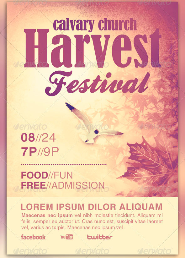 Autumn Festival Church Flyer Template