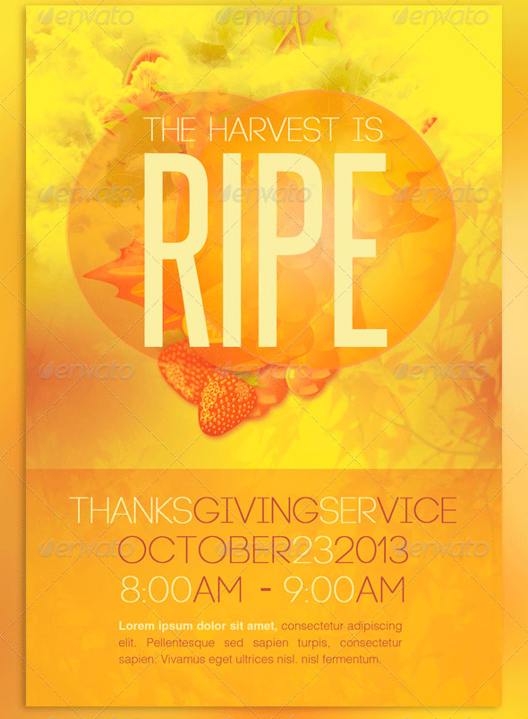 Church Harvest Thanksgiving Service Flyer