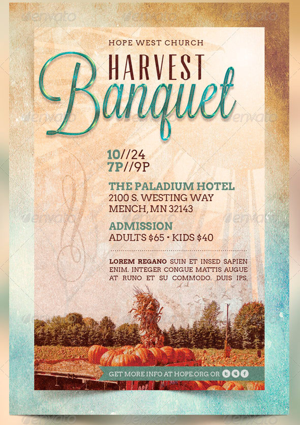 Harvest Banquet Church Flyer and CD Template