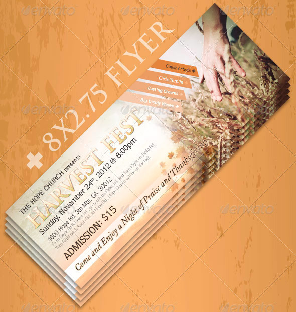 Harvest Fest Photoshop 8x2.75 Flyer Template