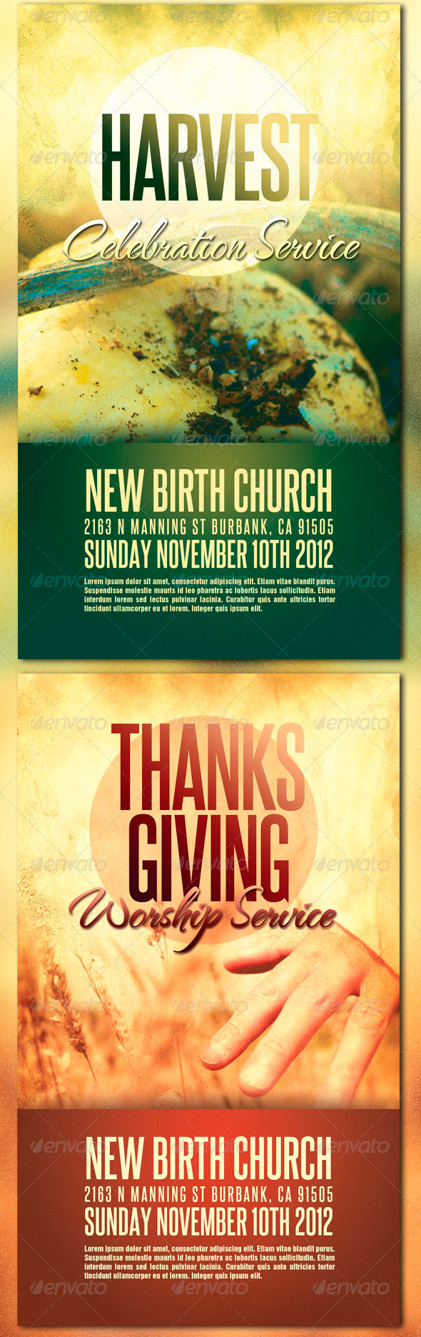 Harvest and Thanksgiving Church Flyer Template