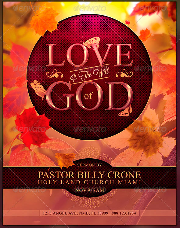 Love is The Will of God: Church Flyer Template