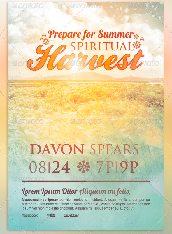 Spiritual Harvest Church Flyer Template