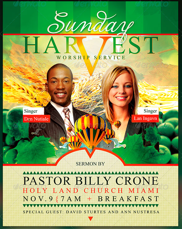 Sunday Harvest: Church Flyer and CD Art Template