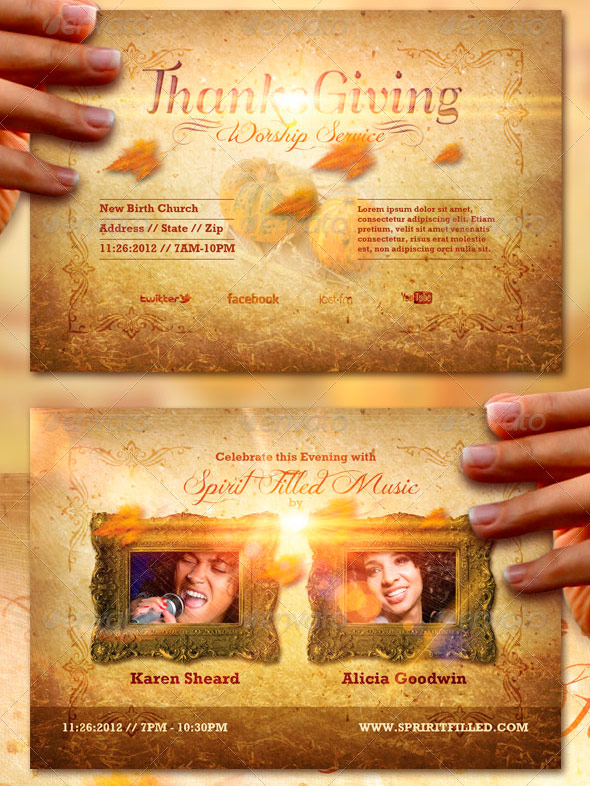 Thanksgiving Celebration Flyer and CD Label