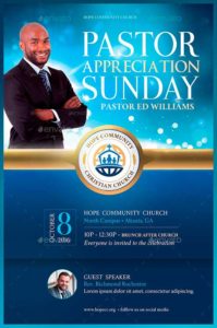 Community Pastor Appreciation Flyer Poster Template