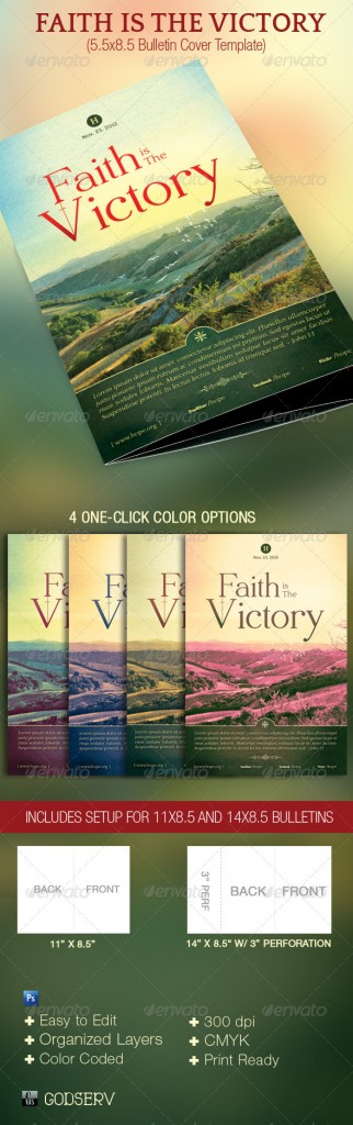 Faith Is The Victory Bulletin Cover Template