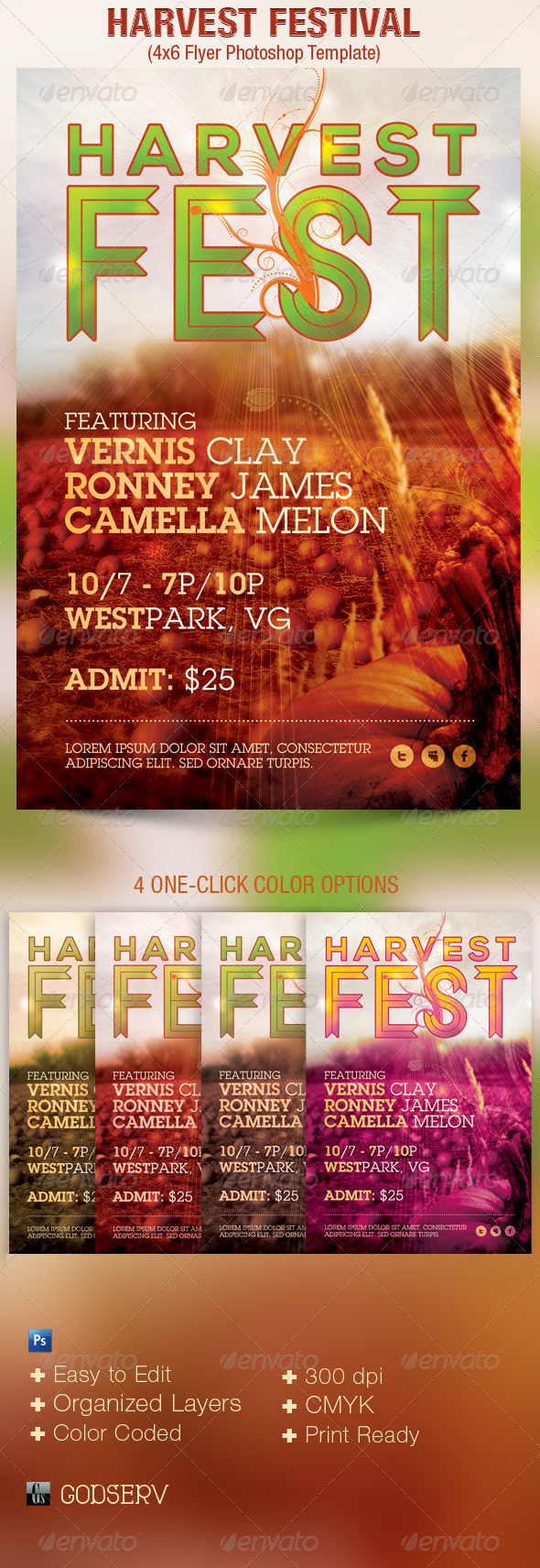 Harvest Festival Church Flyer Template