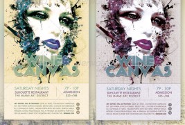 Wine and Canvas Art Event Flyer Template