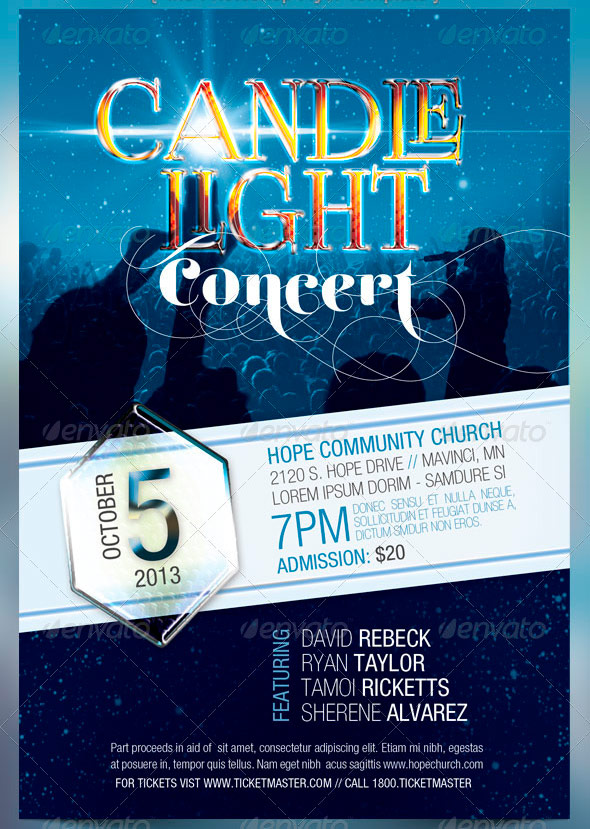 Candle Light Concert Flyer Templates