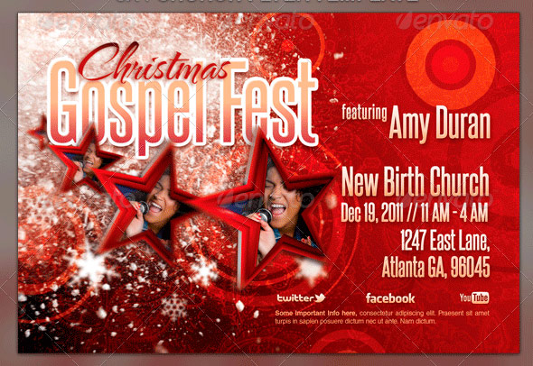 Christmas Gospel Fest Church Flyer Template