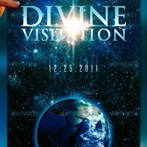 Divine Visitation Flyer, Postcard & CD Label