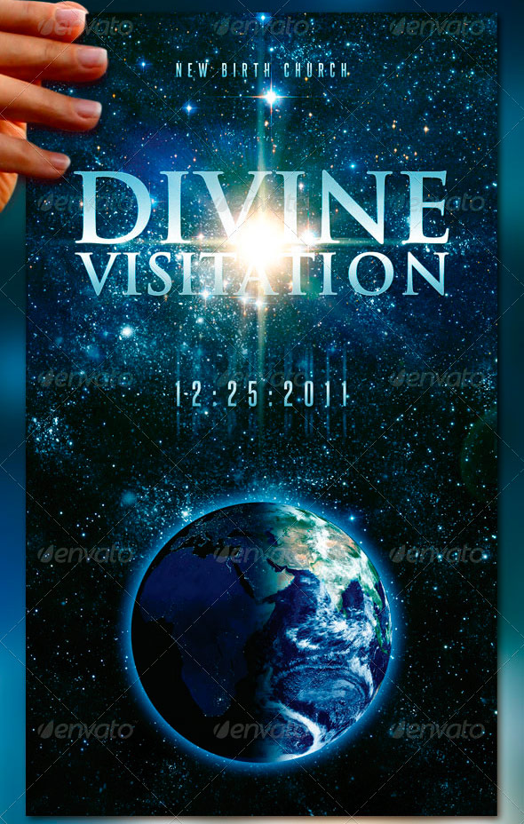 Divine Visitation Flyer, Postcard & CD Label