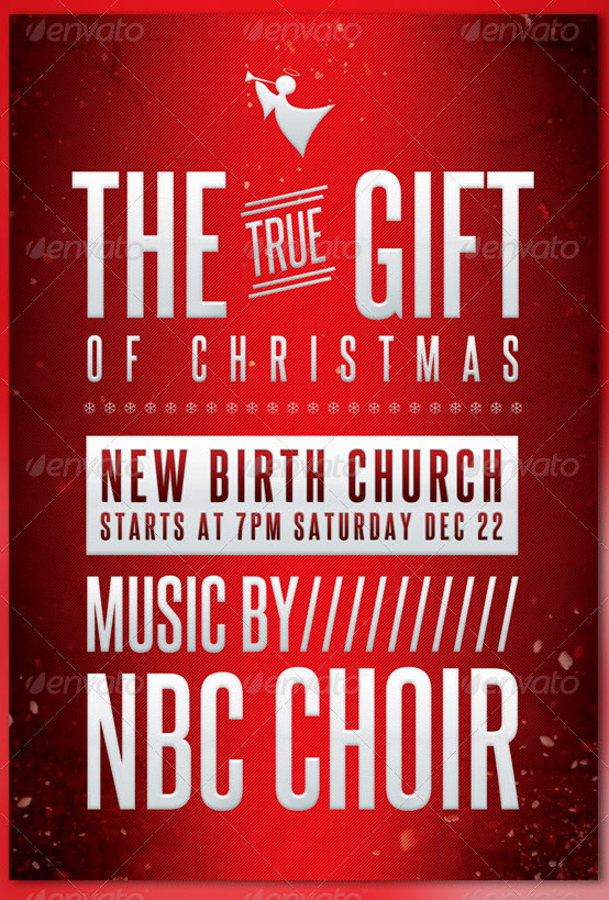 Gift of Christmas Church Flyer Template