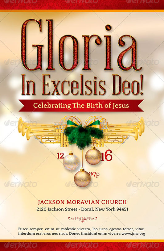 Gloria Christmas Cantata Flyer Template