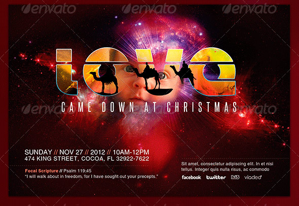 Love Came Down Church Flyer Template