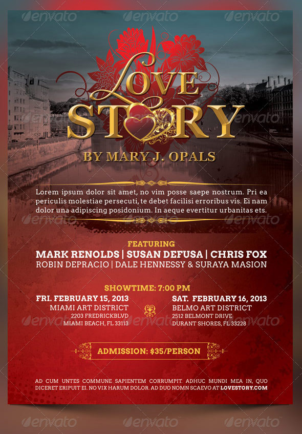 Love Story Valentines Flyer Template