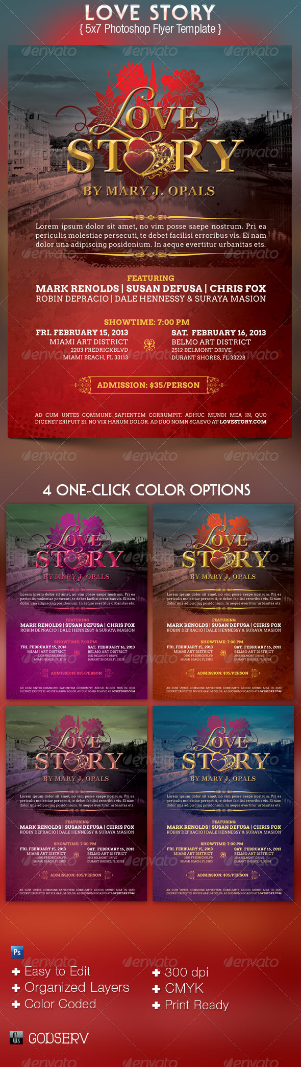 Love Story Valentines Flyer Template