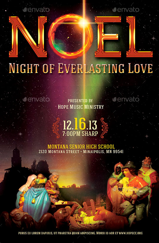 Noel Christmas Cantata Flyer Template