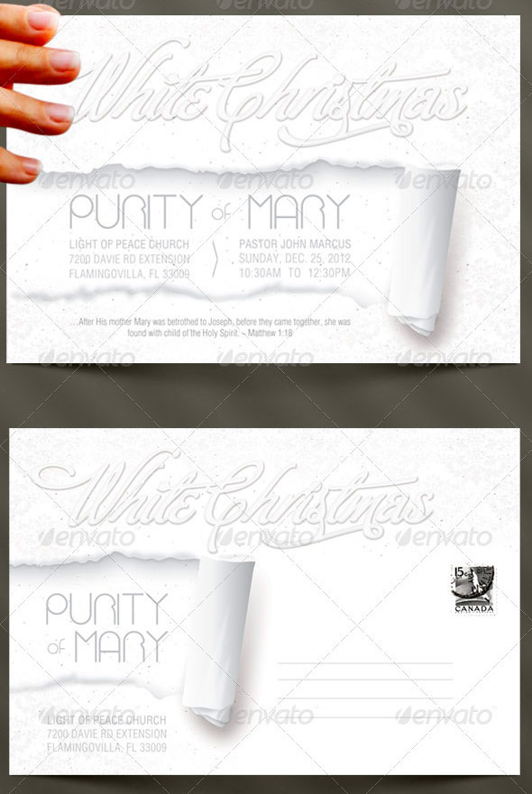 White Christmas Postcard/Flyer and CD Template