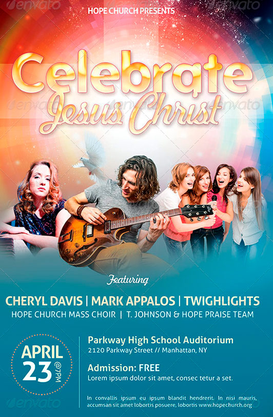 Celebrate Jesus Christ Concert Flyer Template