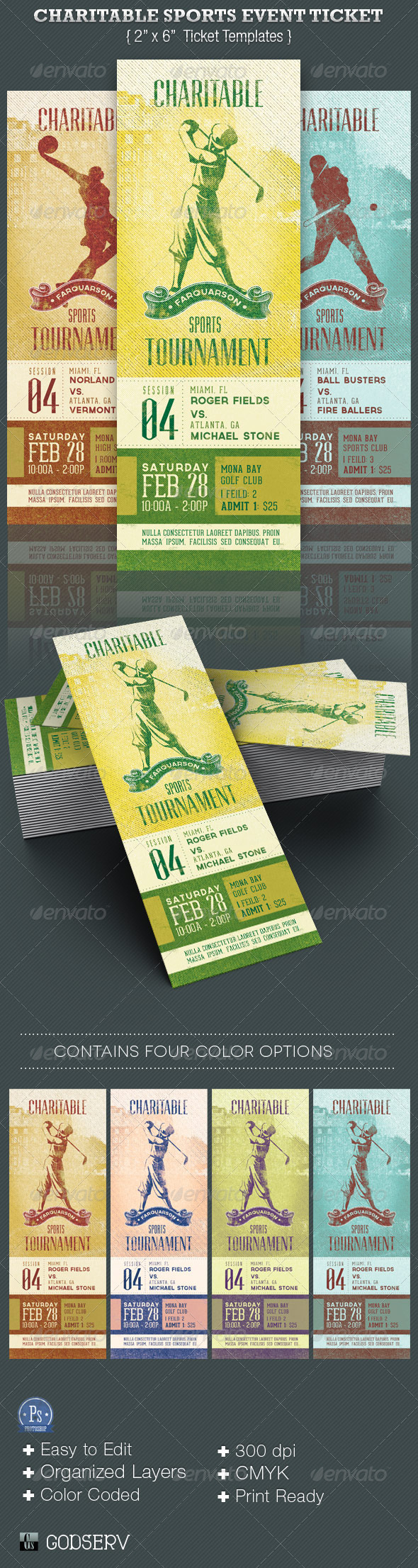 Charitable Sports Event Ticket Template