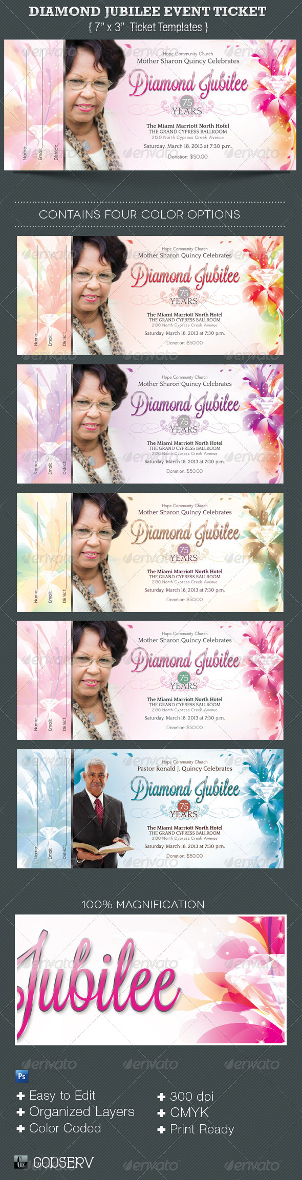 Diamond Jubilee Event Ticket Template