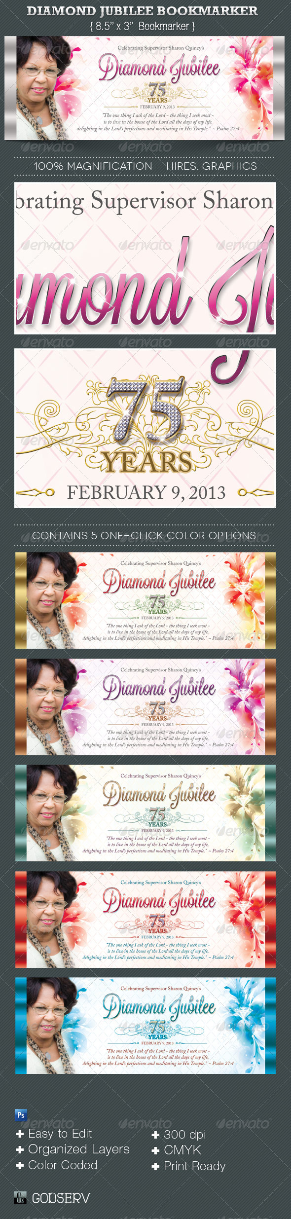 Diamond Jubilee Bookmarker Template