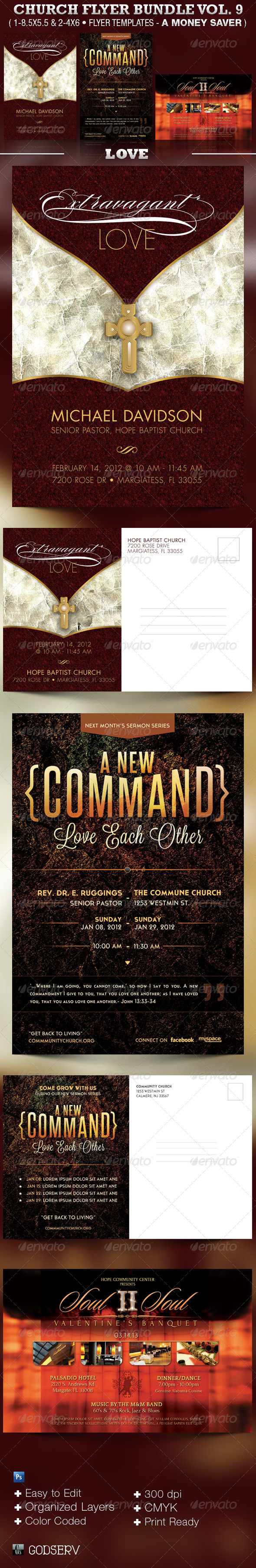 Church Flyer Template Bundle Vol 9 – Love