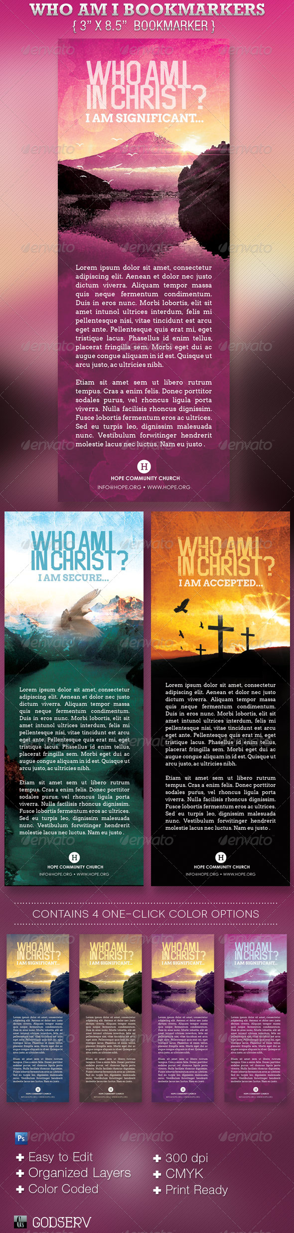 Who Am I In Christ Bookmarker Template