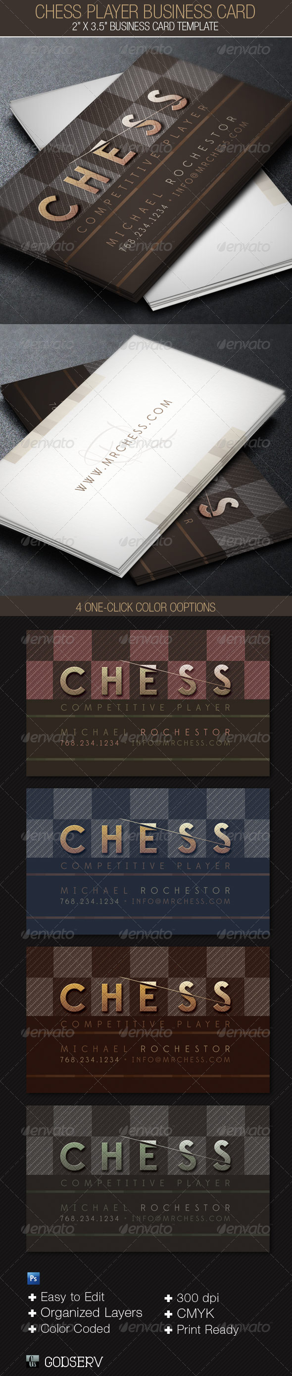 Chess Player Business Card Template