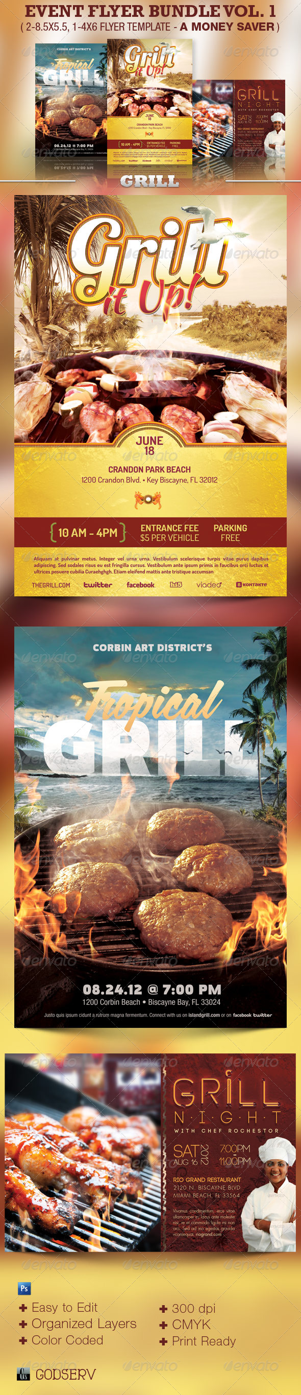 The Event Flyer Template Bundle Vol 1: Grill