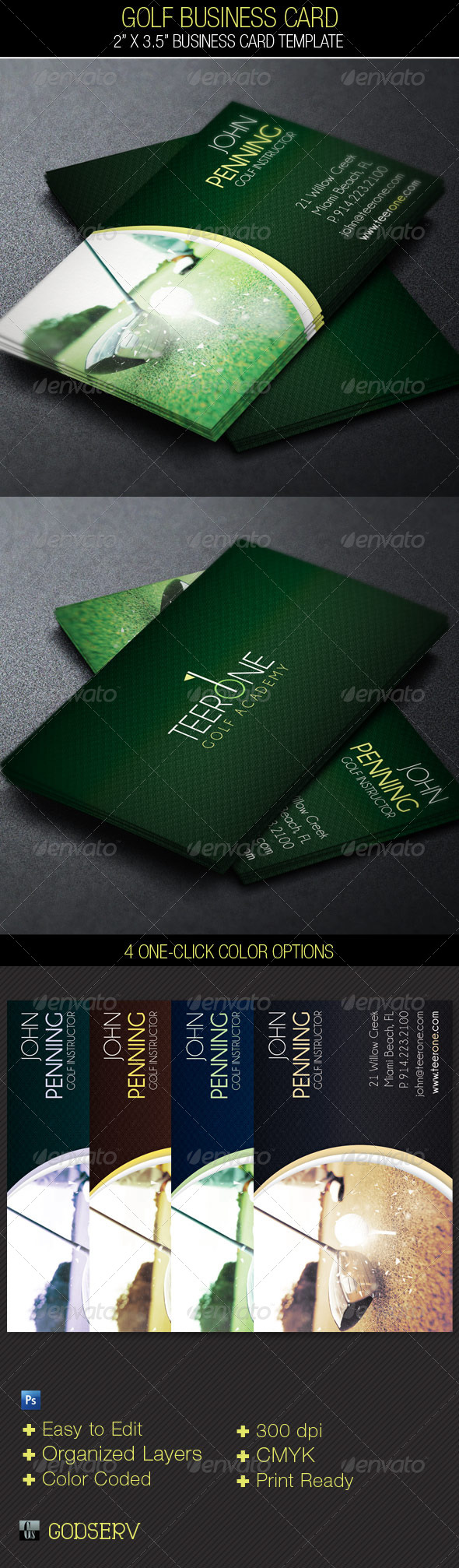 Golf Business Card Template