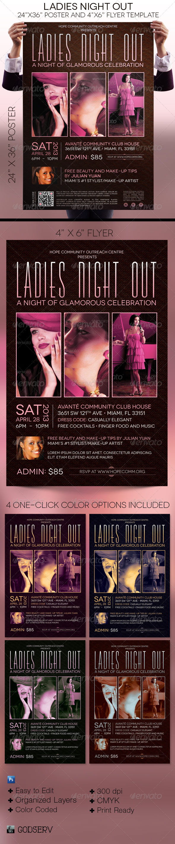 Ladies Night Out Poster and Flyer Template