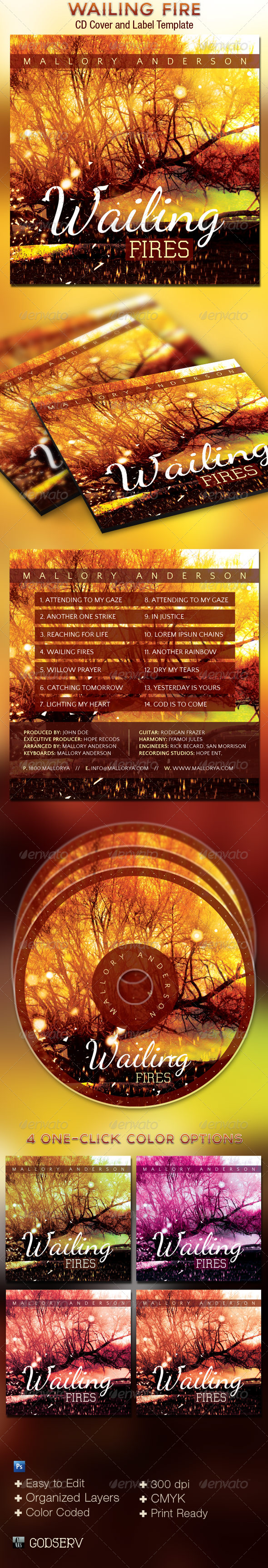 Wailing Fire CD Cover Art Template