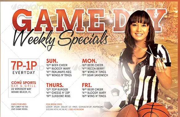Game Day Sports Club Flyer Template