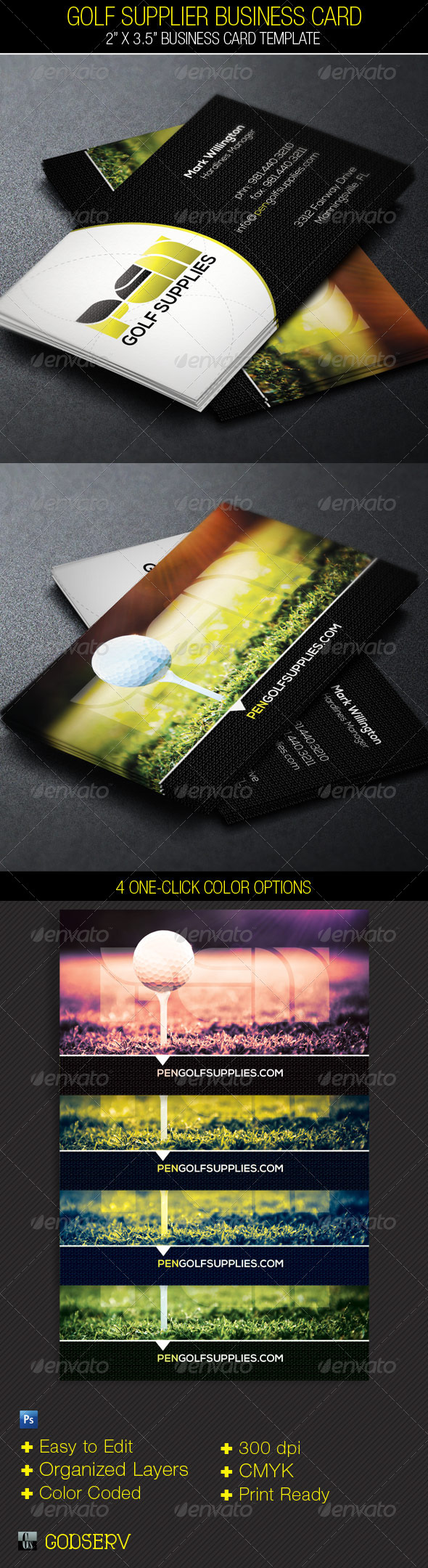 Golf Supplier Business Card Template