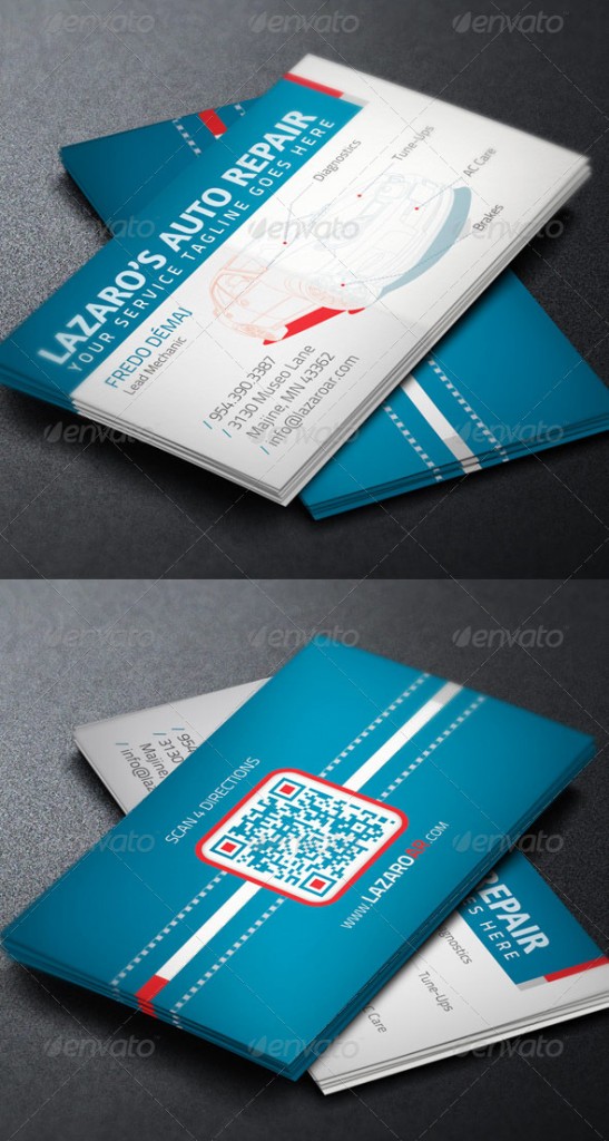 Auto Repair Service Business Card Template