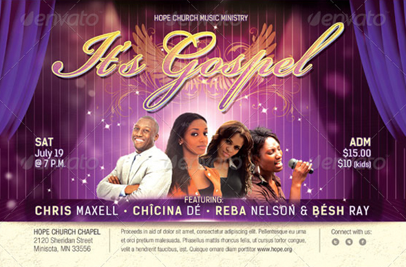Gospel Concert Church Flyer Template post thumbnail image