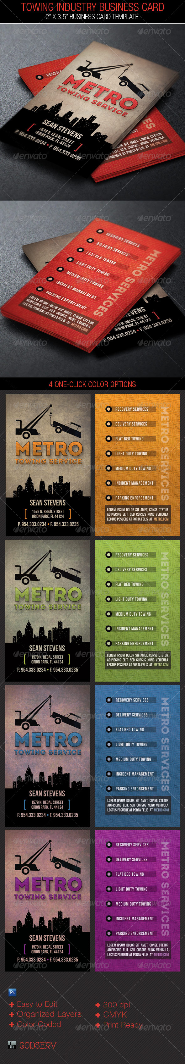 Towing Industry Business Card Template