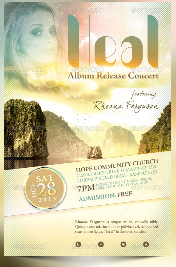 Heal Album Release Concert Flyer Template